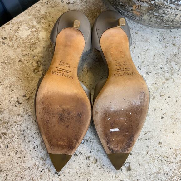 Vince Women's Claire D'Orsay Pointy Toe Leather Grey Gray Pumps Size 8 1/2 M - Picture 6 of 6